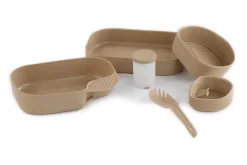 Wildo Camp-A-Box Serviesset Compleet, Zwart/beige