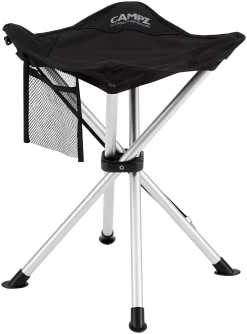 CAMPZ Aluminium 4 Poten Vouwkruk, Zwart/grijs