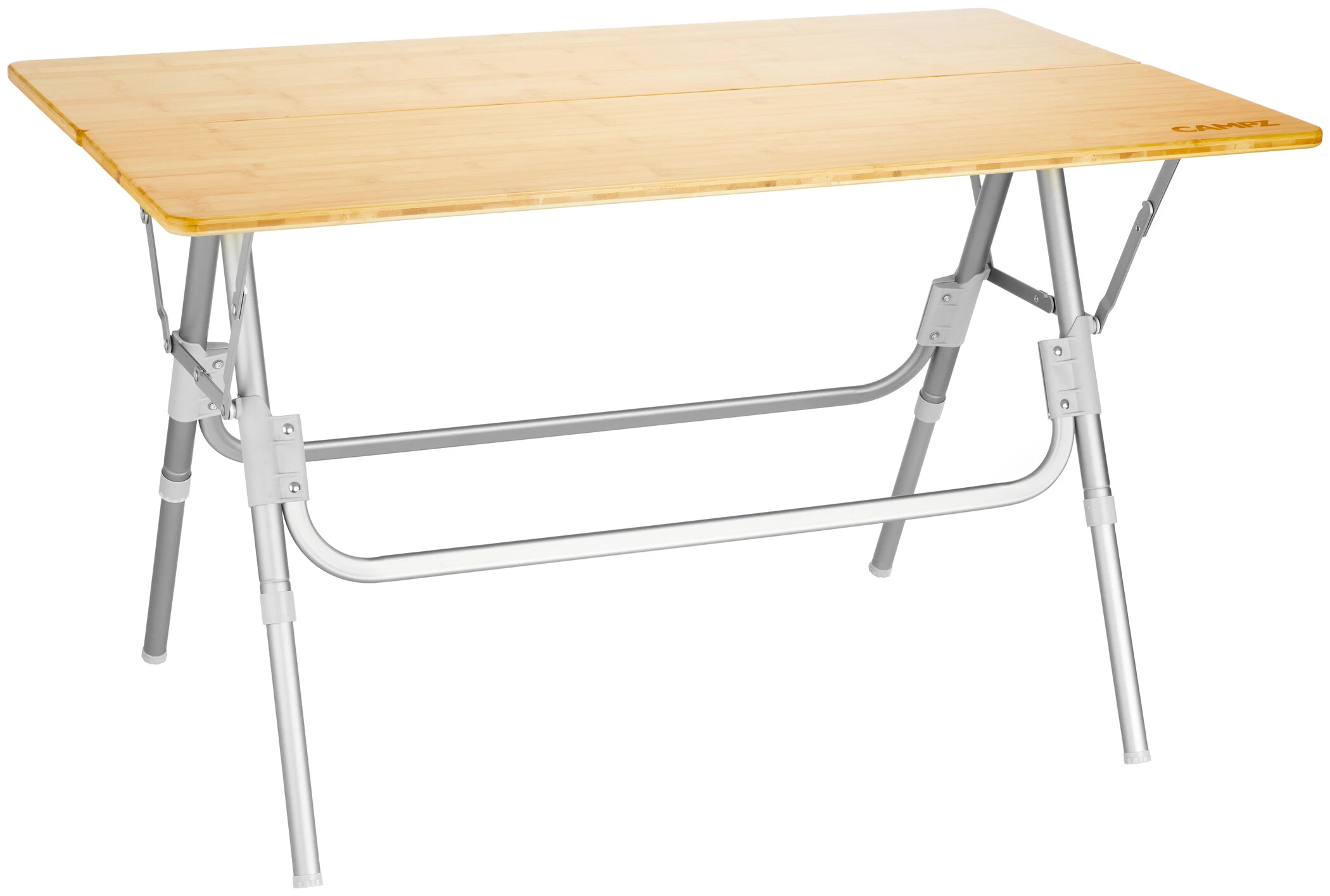 CAMPZ Bamboe Tafel 100x60x58cm, Bruin/grijs 1 CAMPZ Bamboe Tafel 100x60x58cm, Bruin/grijs