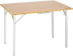CAMPZ Bamboe Tafel 100x72x70cm Extra Sterk, Bruin/grijs