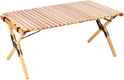 CAMPZ Beukenhouten Uitrolbare Tafel 100x60x45cm, Bruin