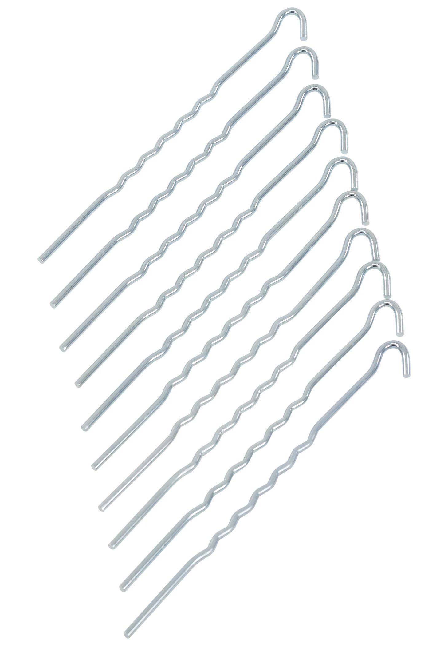 CAMPZ Stalen Tentharing 22cm Wavy, Grijs 1 CAMPZ Stalen Tentharing 22cm Wavy, Grijs