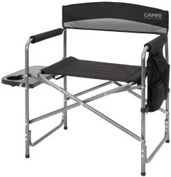 CAMPZ Vouwstoel Met Bijzettafel, Zwart/grijs