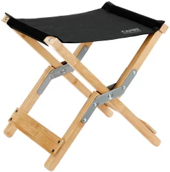 CAMPZ Opvouwbare Kruk Bamboe, Zwart/bruin