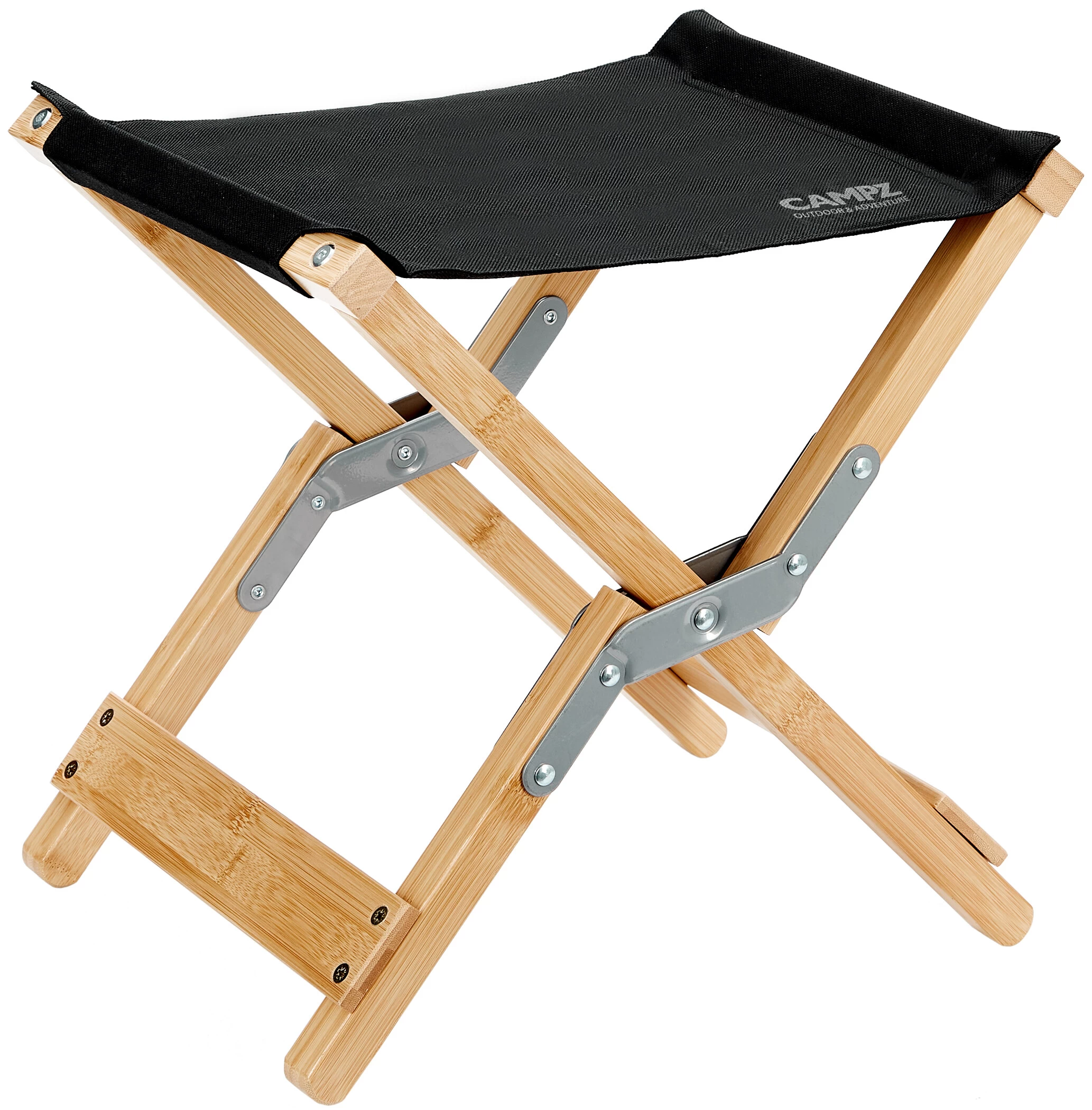 CAMPZ Opvouwbare Kruk Bamboe, Zwart/bruin 1 CAMPZ Opvouwbare Kruk Bamboe, Zwart/bruin