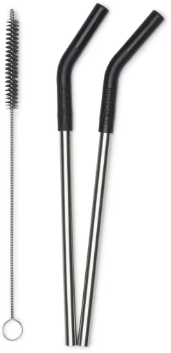 Klean Kanteen Stro 2 Pak 8mm, Zilver/zwart