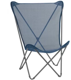 Lafuma Mobilier Maxi Pop Up Vouwstoel Met Cannage Phifertex, Blauw/grijs