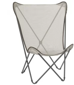 Lafuma Mobilier Maxi Pop Up Vouwstoel Met Cannage Phifertex, Beige/grijs