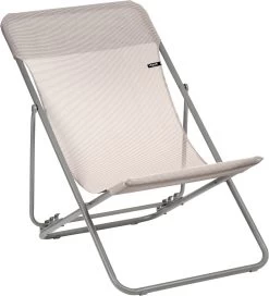 Lafuma Mobilier Maxi Transat Klapstoel Met Cannage Phifertex, Roze/grijs