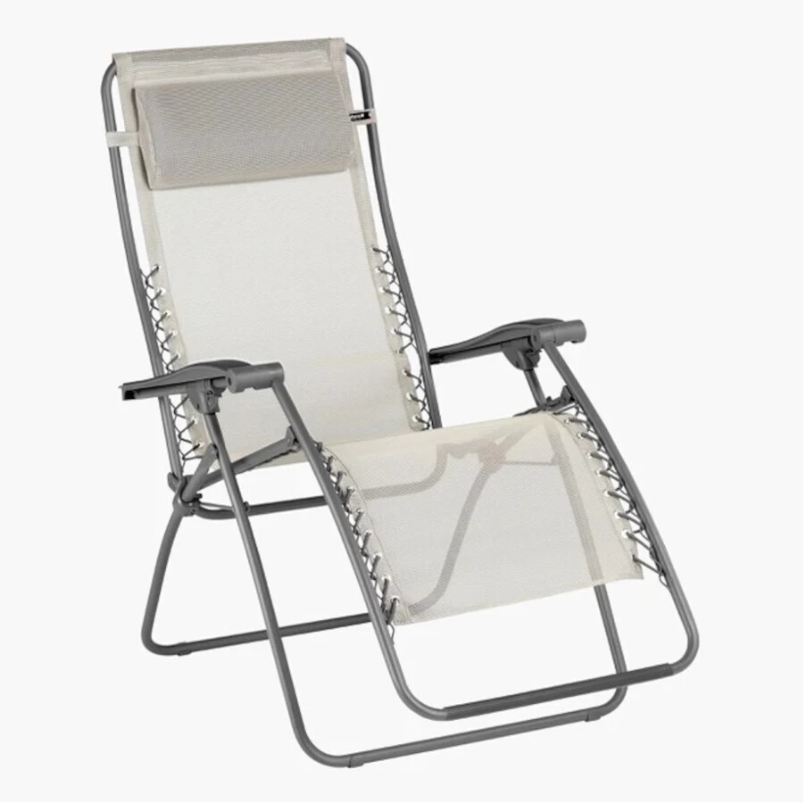 Lafuma Mobilier RSXA Relax Stoel Met Cannage Phifertex, Beige/grijs 1 Lafuma Mobilier RSXA Relax Stoel Met Cannage Phifertex, Beige/grijs