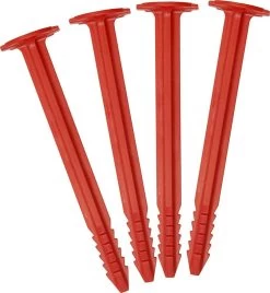 SwissPiranha RT150 Tent Pegs 4-Pieces With Säckli Bag, Rood